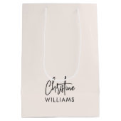 Handtekening Monogram Handgeschreven Script Blush  Medium Cadeauzakje (Achterkant)