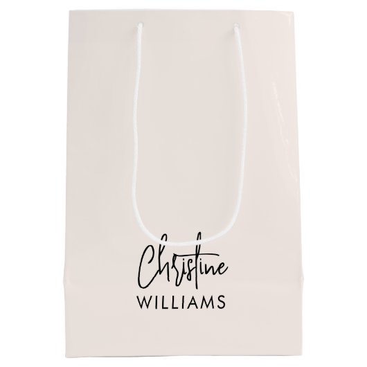 Handtekening Monogram Handgeschreven Script Blush Medium Cadeauzakje (Achterkant)