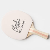 Handtekening Monogram Handgeschreven Script Blush  Tafeltennisbatje (Zijkant)