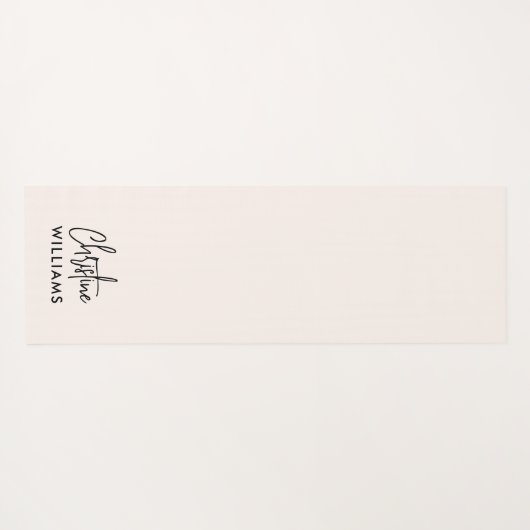 Handtekening Monogram Handgeschreven Script Blush  Yogamat (Achterkant (horizontaal))