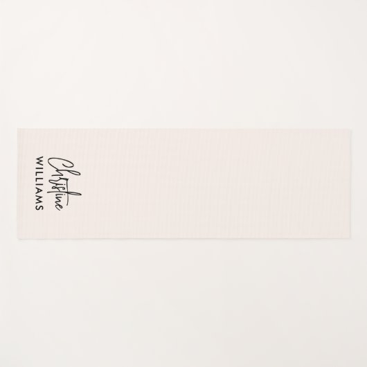 Handtekening Monogram Handgeschreven Script Blush  Yogamat (Voorkant (horizontaal))