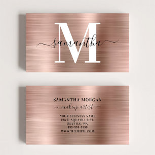 Handtekening Monogram Roze Goud Glans Visitekaartje