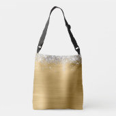 Handtekening Monogram Silver Glitter Gold Foil Crossbody Tas (Achterkant)