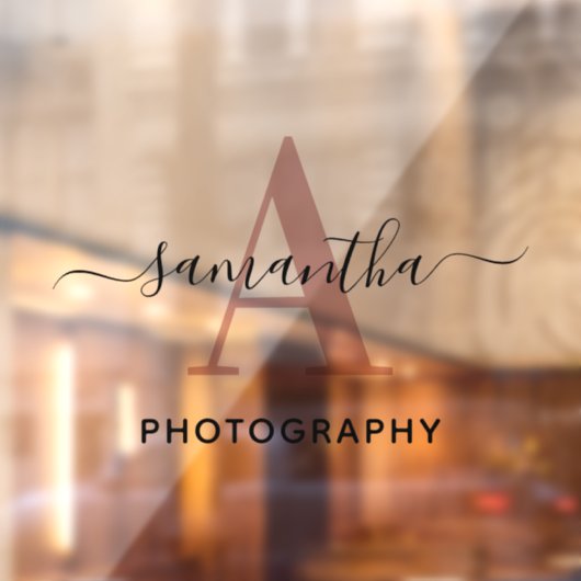 Handtekening Naam Rose Goud Monogram Logo Raamsticker (Vel 2)