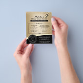 Handtekening notionele zegelmachine zwart/goud flyer (Hand)