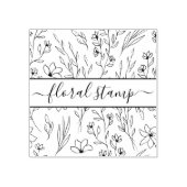 Handtekening onder florale textuur 	rubberstempel (Afrduk)