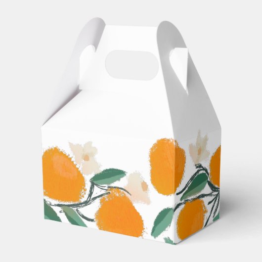 Handtekening Oranje Botanisch Abstract Vrijgezelle Bedankdoosjes (Achterkant)