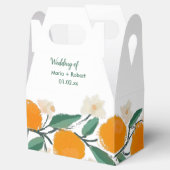 Handtekening Oranje Botanisch Abstract Vrijgezelle Bedankdoosjes (Geopend)