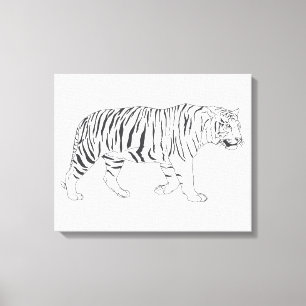 Handtekening Poster voor het trekken van tijger Canvas Afdruk