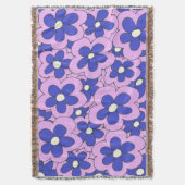 Handtekening roze en blauw ventilatorontwerp deken (Voorkant Verticaal)