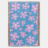 Handtekening roze en blauw ventilatorontwerp deken (Voorkant Verticaal)