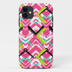 Handtekening Roze Zig Zag Patroon iPhone 11 Hoesje