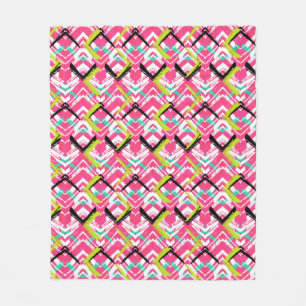 Handtekening Roze Zig Zag Patroon Fleece Deken