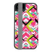 Handtekening Roze Zig Zag Patroon Incipio iPhone Portemonnee Hoesje (Agenda Achterkant)