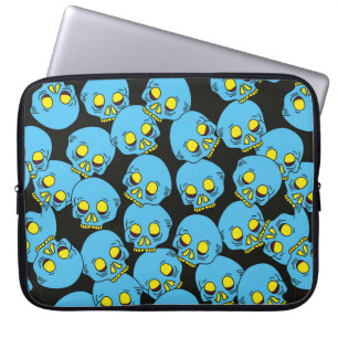 Handtekening schedel patroon trekken. Naadloos sch Laptop Sleeve