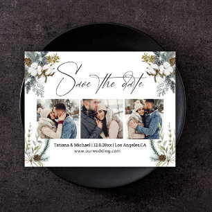 handtekening script 3 foto's save the date vakanti briefkaart