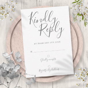 Handtekening Script Eenvoudig Modern RSVP Kaartje