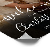 Handtekening Script Foto Bruiloft Welkomstbord Poster (Hoek)
