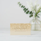 Handtekening Script Goud Glitters Modern Meisjesac Aanbevelingskaartje (Staand voorkant)