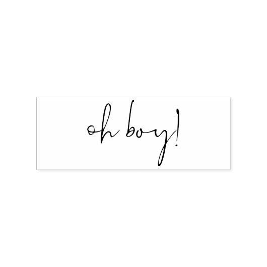 Handtekening Script Lettering Oh Boy Rubberstempel (Afrduk)