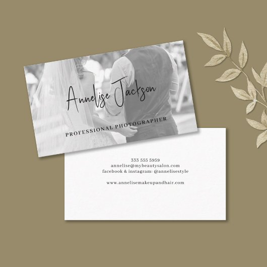 Handtekening script moderne foto van fotograaf visitekaartje