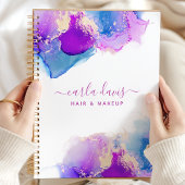 Handtekening Script Paars Blue Alcohol Ink Planner