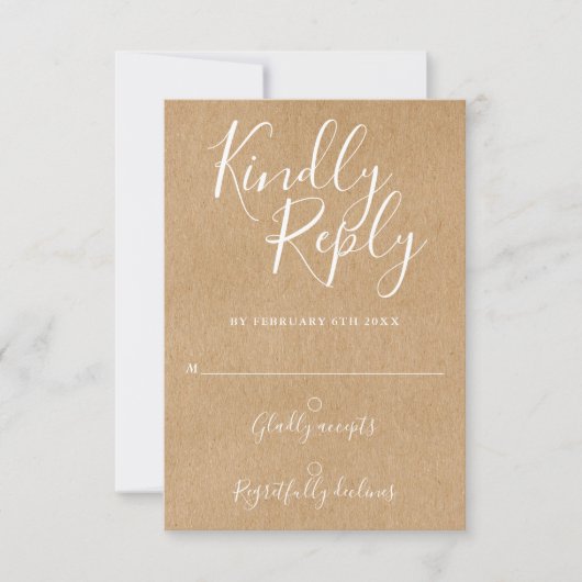 Handtekening Script Rustic Kraft RSVP (Voorkant)