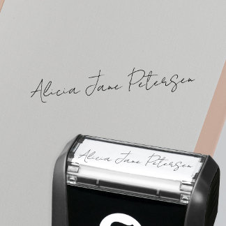 Handtekening script uw naam gepersonaliseerd zelfinktende stempel