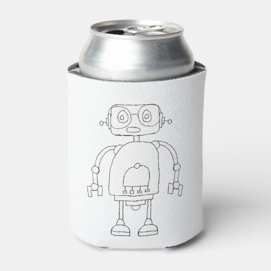 Handtekening Smart Simple Robot Tekening Blikjeskoeler (Blikje Voorkant)