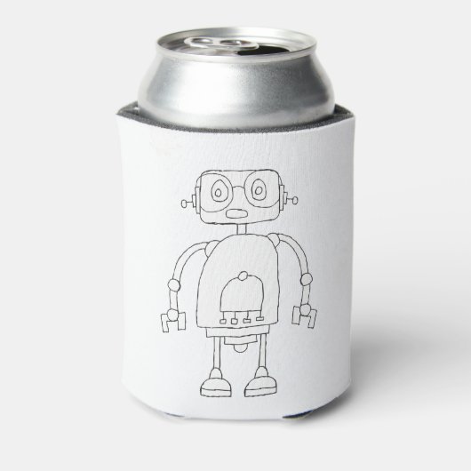 Handtekening Smart Simple Robot Tekening Blikjeskoeler (Blikje Achterkant)