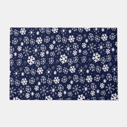Handtekening snowflake Blizzard met Navy Classic B Deurmat (Voorkant)