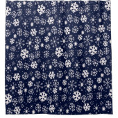Handtekening snowflake Blizzard met Navy Classic B Douchegordijn (Voorkant)
