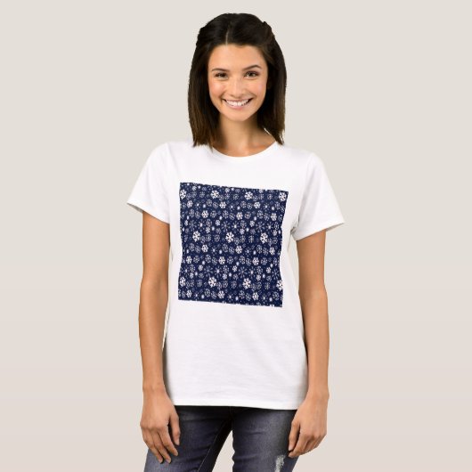 Handtekening snowflake Blizzard met Navy Classic B T-shirt (Voorkant volledig)
