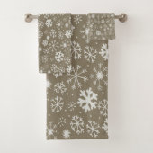 Handtekening snowflake blizzard met Platinum Backg Bad Handdoek (Insitu)