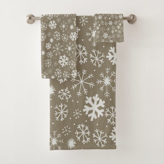 Handtekening snowflake blizzard met Platinum Backg Bad Handdoek (Insitu)