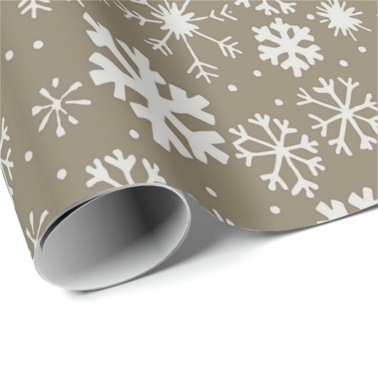 Handtekening snowflake blizzard met Platinum Backg Cadeaupapier (Rol Hoek)