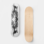 Handtekening tekening Illustratie schedel en vierk Skateboard (Voorkant)