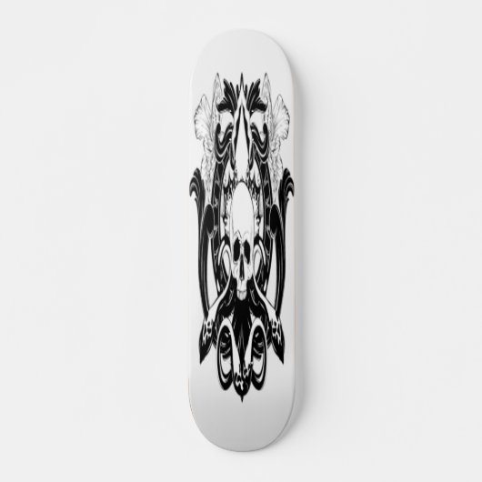 Handtekening tekening Illustratie schedel en vierk Skateboard (Voorkant)