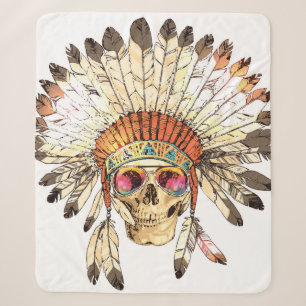 Handtekening Tekenkleur Inative American Indian He Sherpa Deken