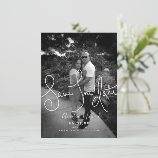 Handtekening Tekenscript De zwarte foto van de dat Kaart (Staand voorkant)