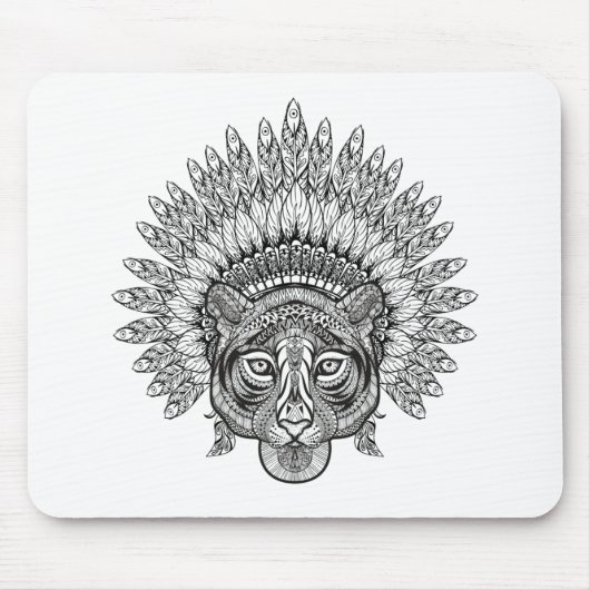 Handtekening tijger in stijl muismat (Voorkant)