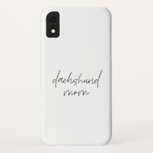 Handtekening Typografie Dachshund Mam Quote iPhone XR Hoesje