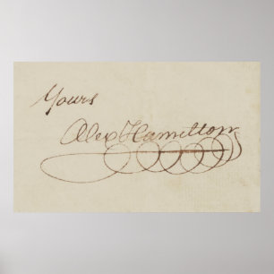 HANDTEKENING VAN ALEXANDER HAMILTON POSTER