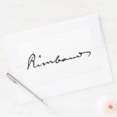 Handtekening van Arthur Rimbaud Rechthoekige Sticker (Envelop)