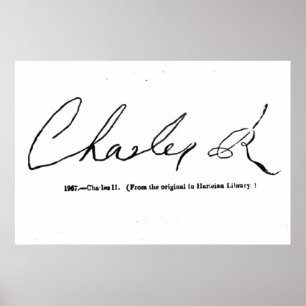 Handtekening van Charles II Poster