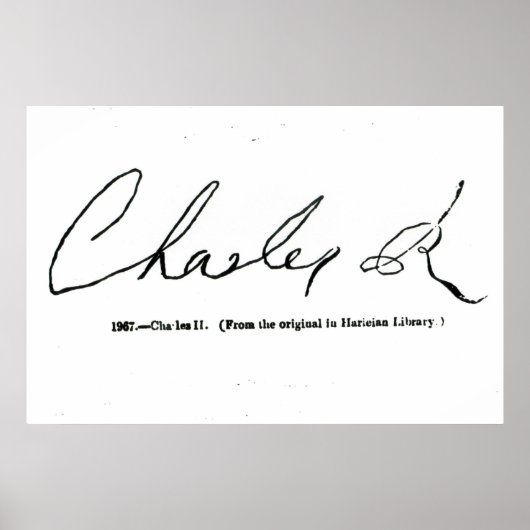 Handtekening van Charles II Poster (Voorkant)