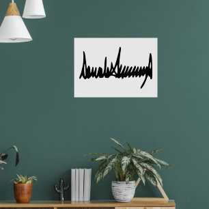 Handtekening van de handtekening van Donald Trump Poster
