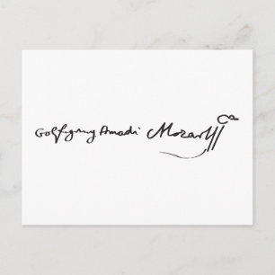 Handtekening van de Musicus Wolfgang Amadeus Mozar Briefkaart