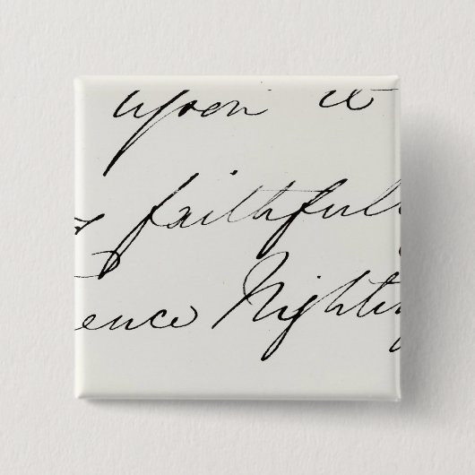 Handtekening van Florence Nightingale Vierkante Button 5,1 Cm (Voorkant)