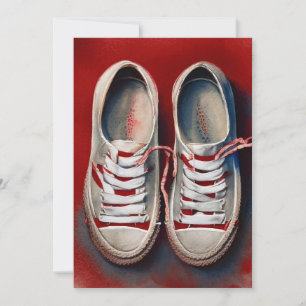 Handtekening van grappige schoenen feestdagenkaart